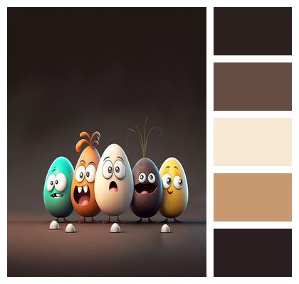 Cartoon Easter Eggs Ai Generated Image